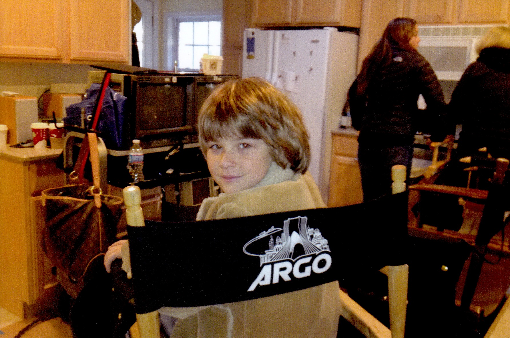 Aidan on the set of ARGO.