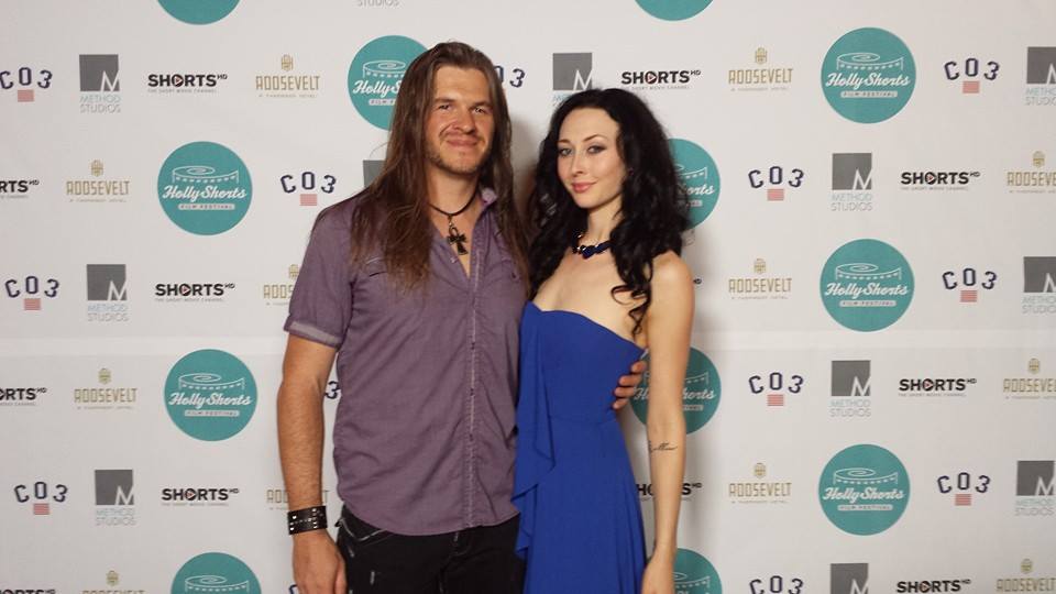 At the Hollyshorts film festival for Carolina Parakeet. Kaley Victoria Rose and Thor Wixom.
