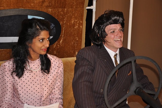 Krishna Smitha and Christopher Nash in between takes on 'Movie Parody Network'