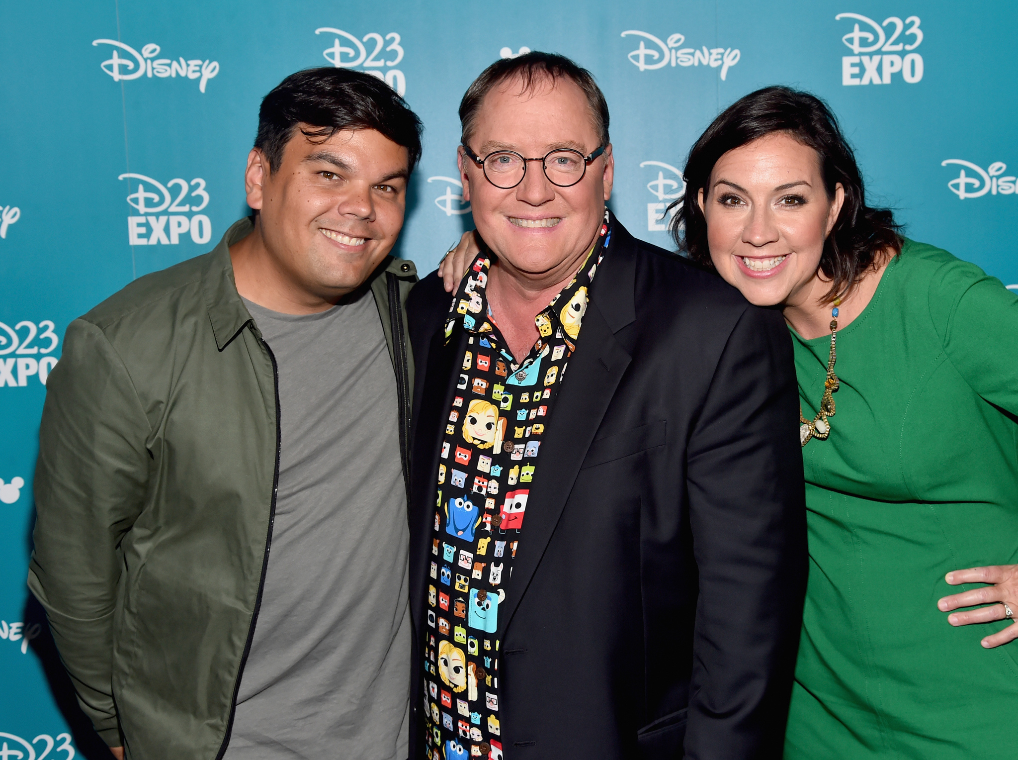 John Lasseter, Kristen Anderson-Lopez and Bobby Lopez