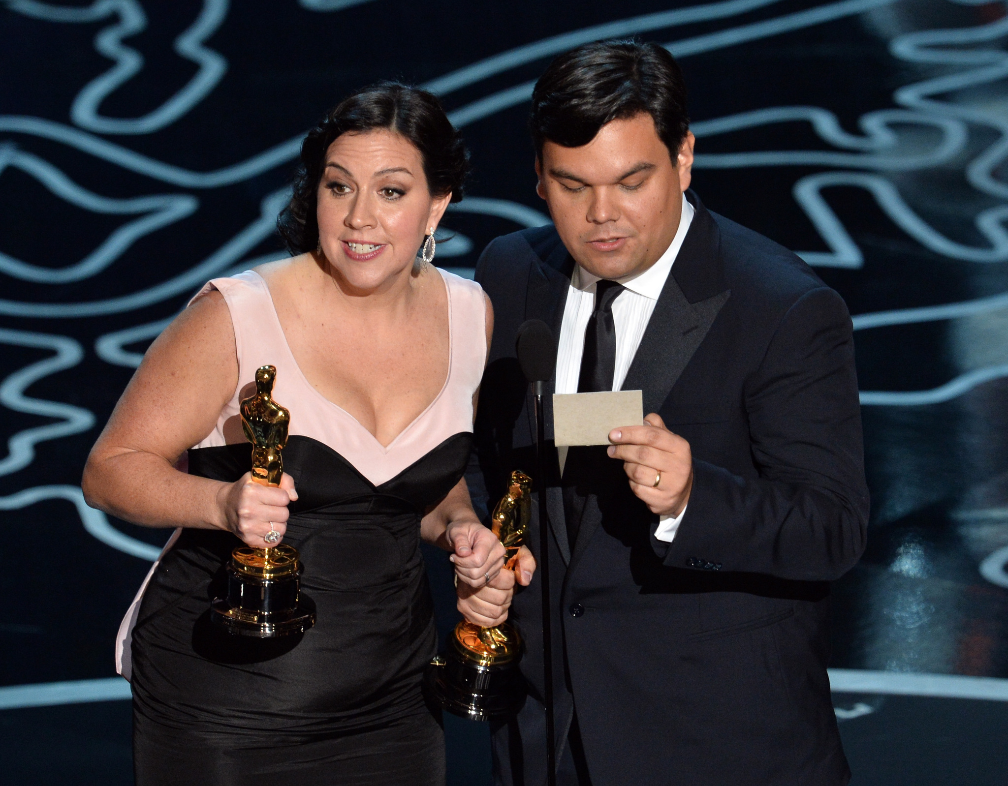 Robert Lopez and Kristen Anderson-Lopez at event of The Oscars (2014)