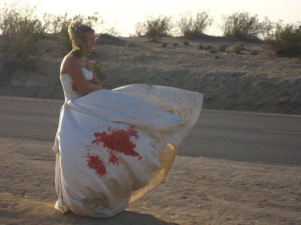 Dayna Schaaf on the set of Desert Wedding