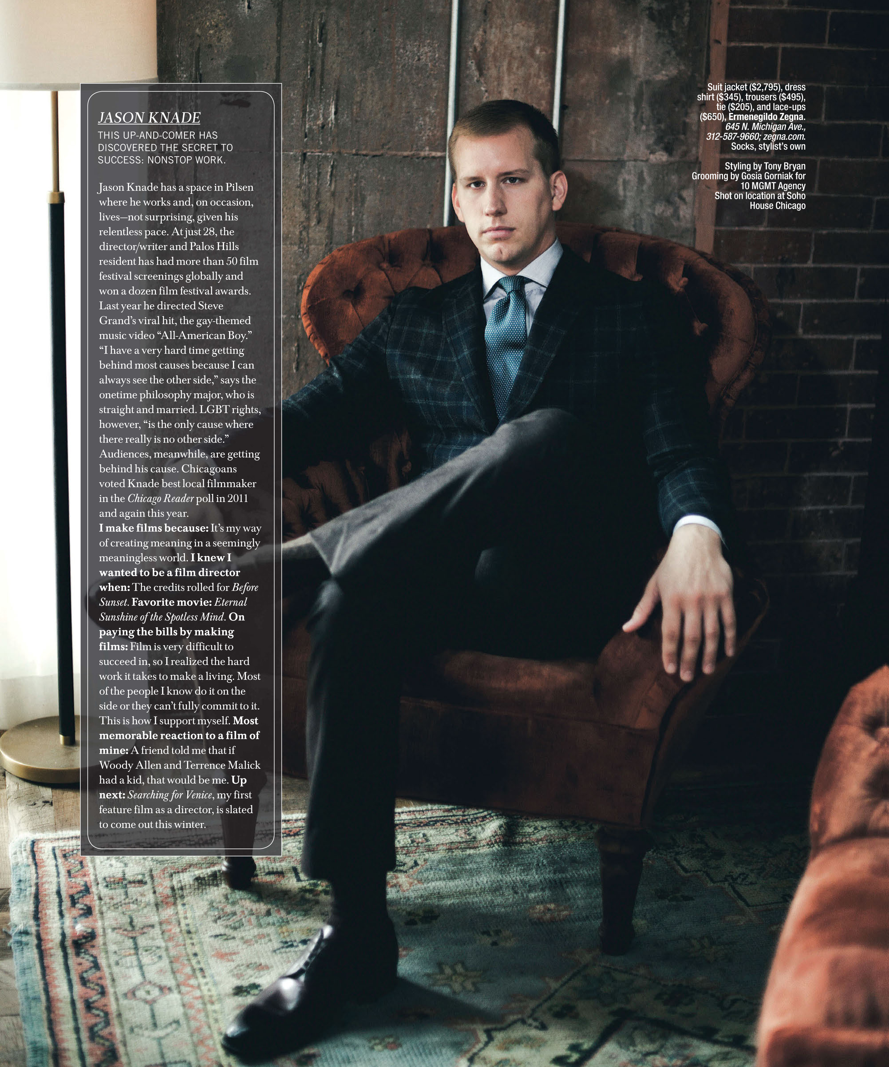 Director Jason Knade, Michigan Avenue Magazine: October 2014