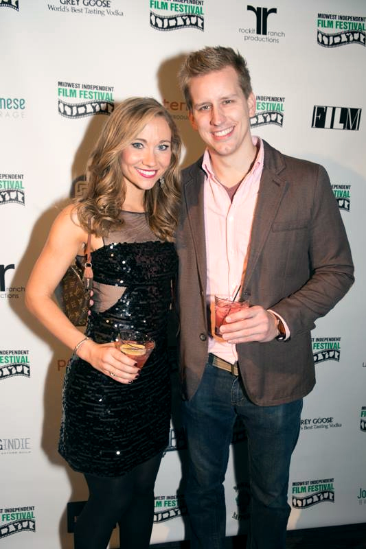 Director Jason Knade with actress Ashley Lobo at Midwest Independent Film Festival's 'Best of Midwest Awards'