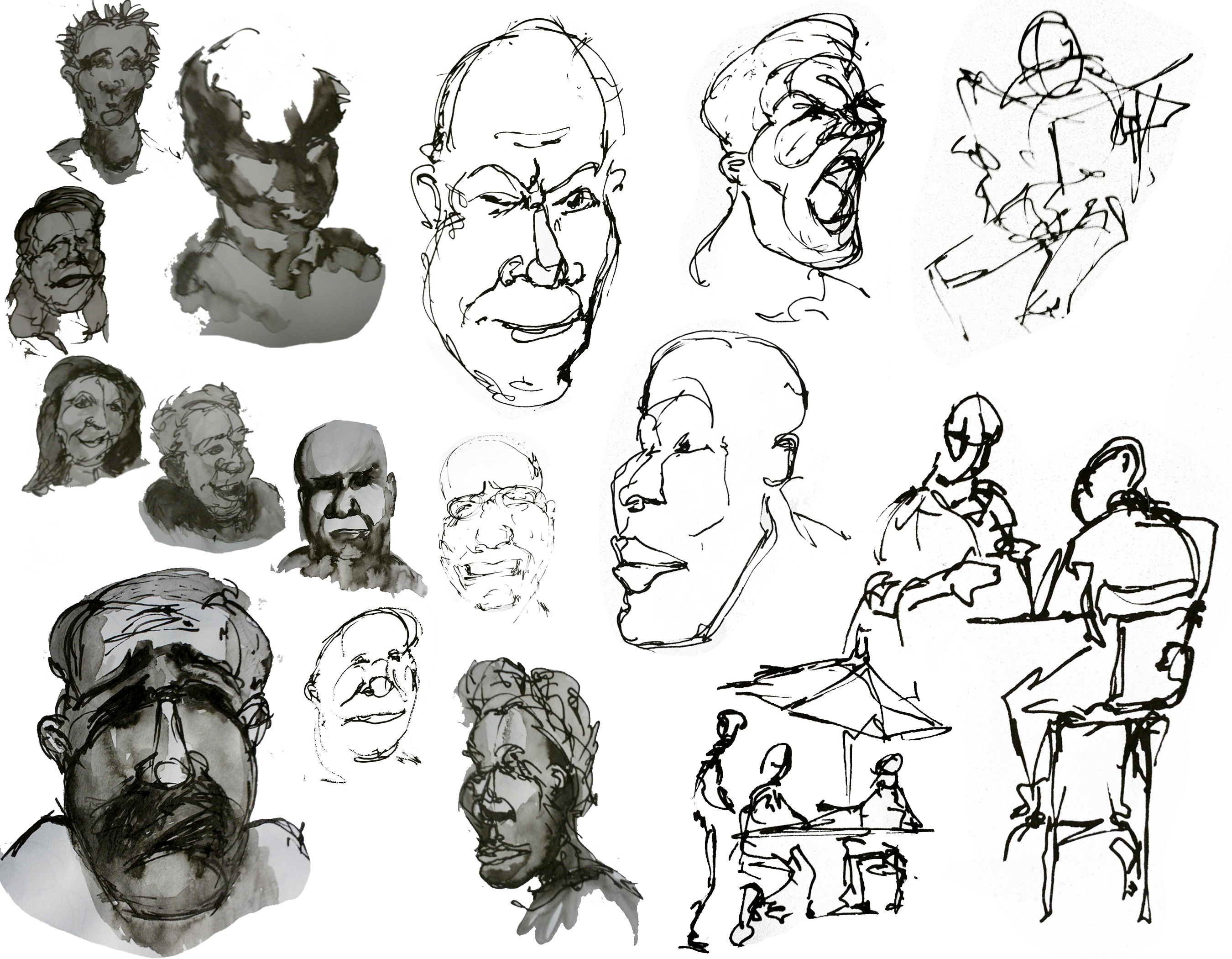 Life drawings from the bus in LA