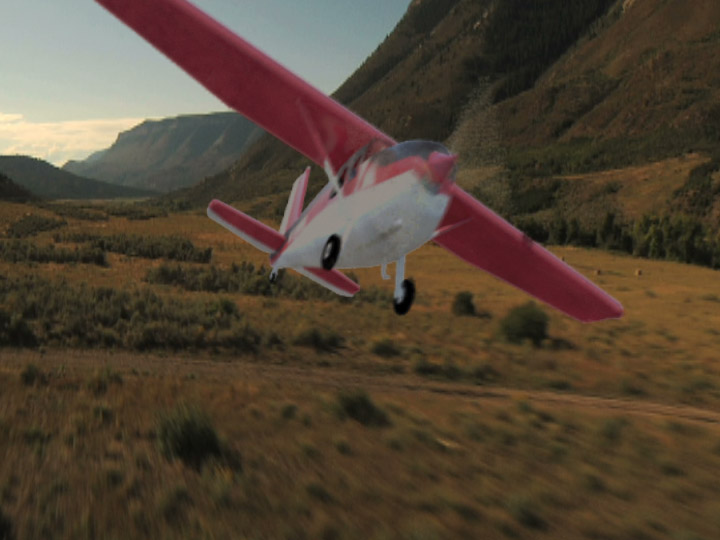 Cessna 180 animation still frame with HDRI and motion blur. Maya and After Effects.