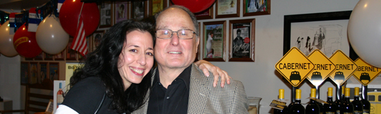 Diana Maiocco with Budd Friedman at the reading for 