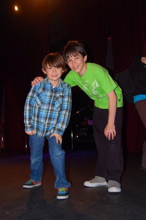 Spencer Drever & Zachary Gordon on the set of Diary of a Wimpy Kid: Rodrick Rules.