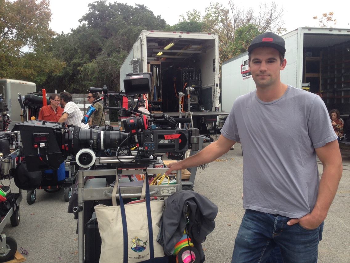 Wade Mitchell on the set of 