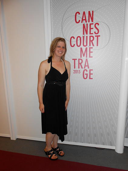 Whitney Mornson at the Short Film Corner during Cannes.