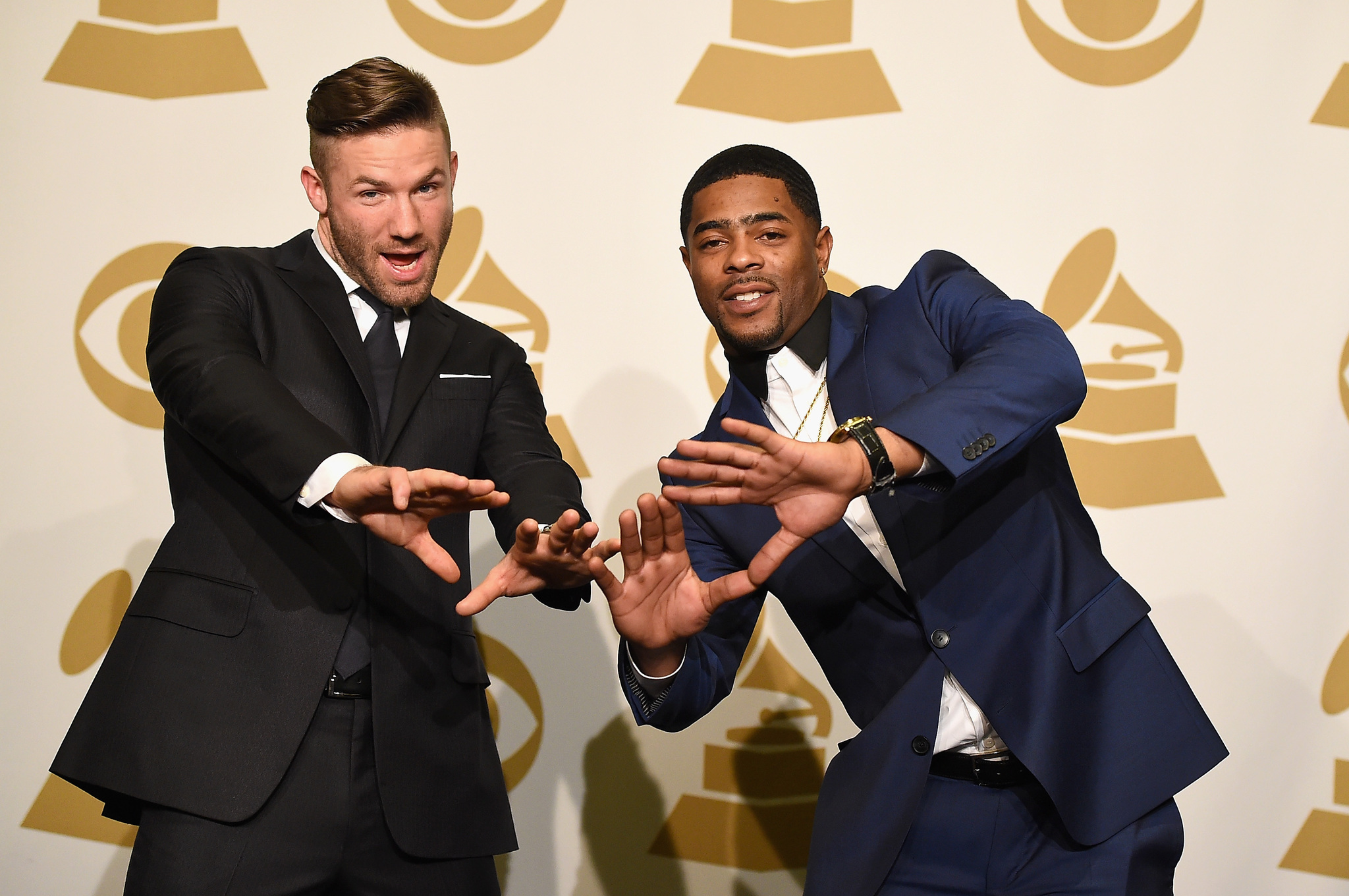 Malcolm Butler and Julian Edelman at event of The 57th Annual Grammy Awards (2015)