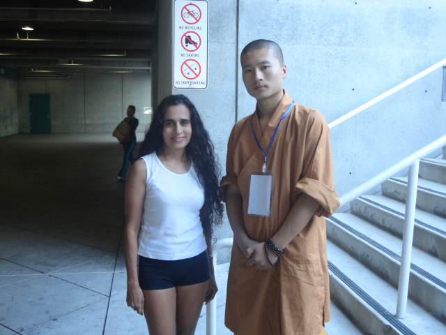 Sanjini and a Shaolin Kung Fu Monk - he trained me in China.