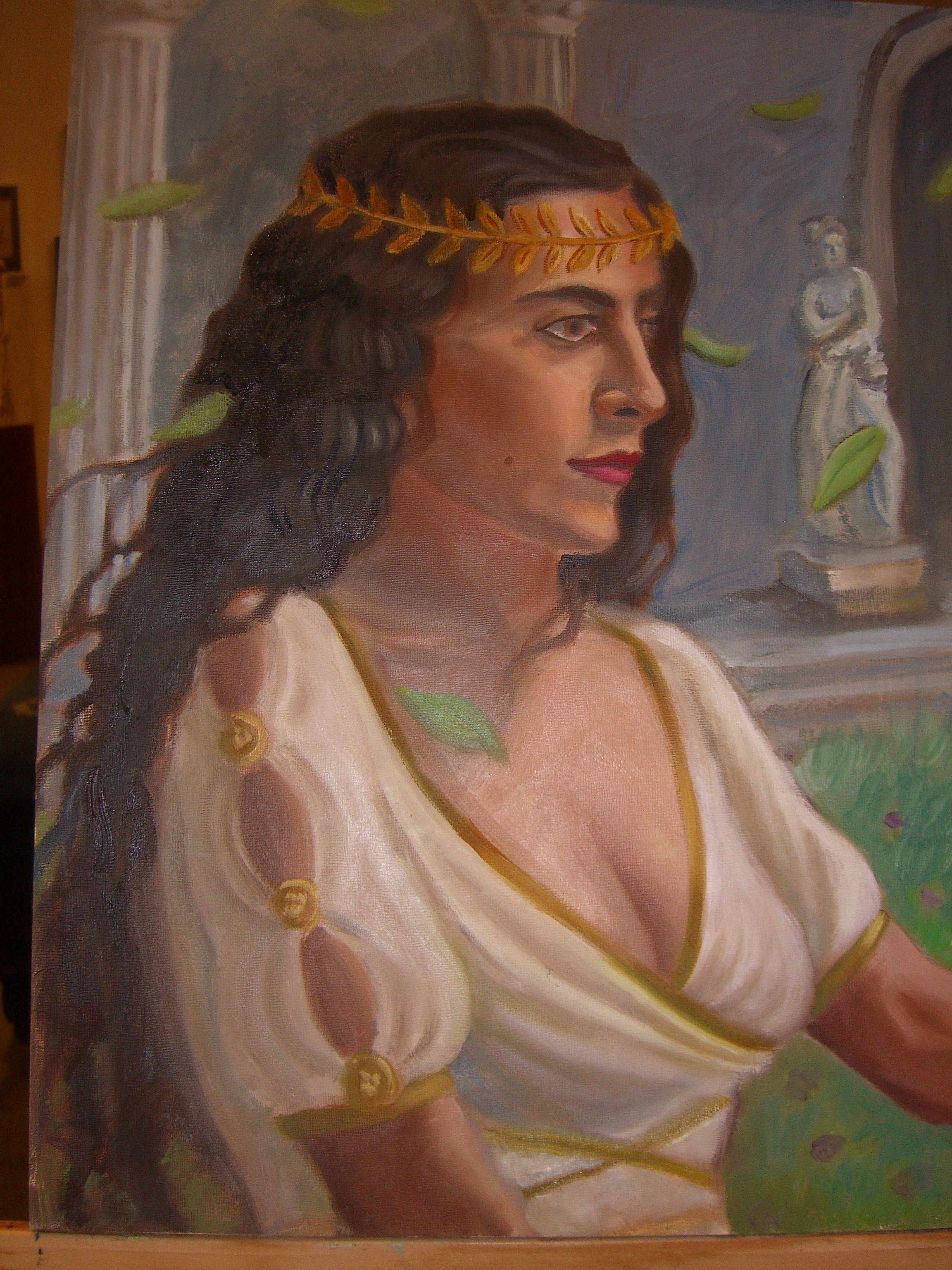 Painting as a Greek/Roman by an artist named Michelle Julea Lee.