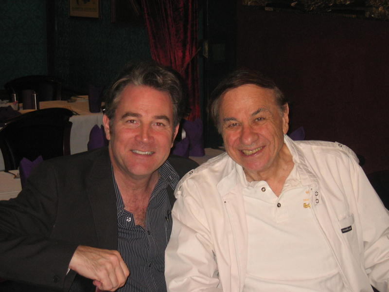 Andy Clemence at lunch with his friend and legendary Disney composer Richard Sherman at Hollywood's famous Magic Castle.