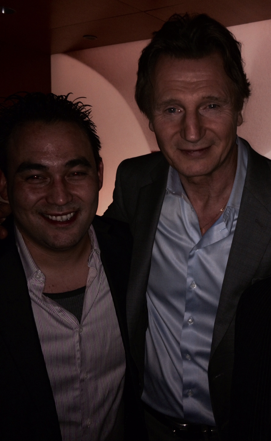 Michael Jones (IPA) & Liam Neeson at NONSTOP Premiere. IPA acquired the film via Michael Jones for the territory of Thailand.
