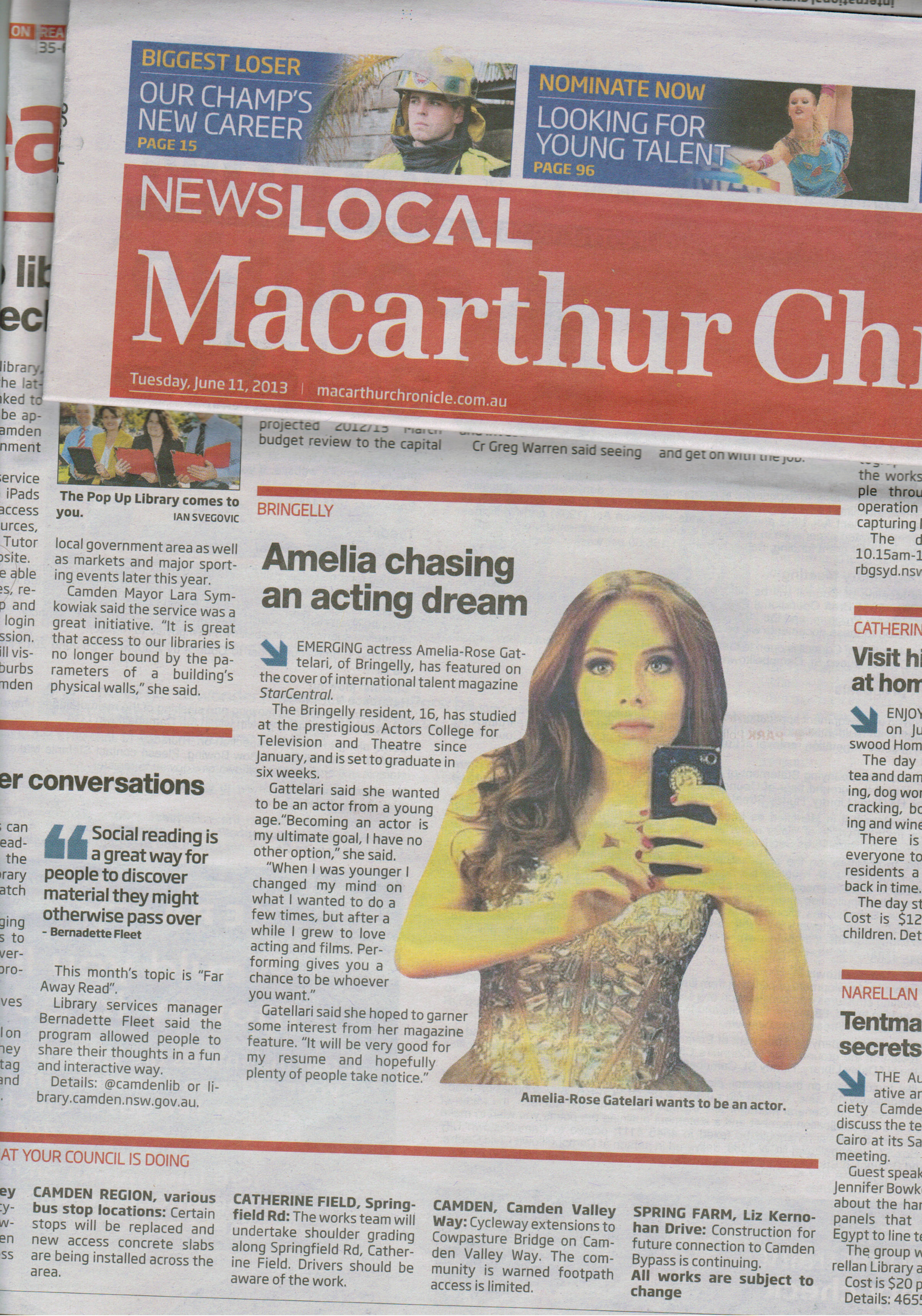 News Article: The Chronicle 11 June, 2013