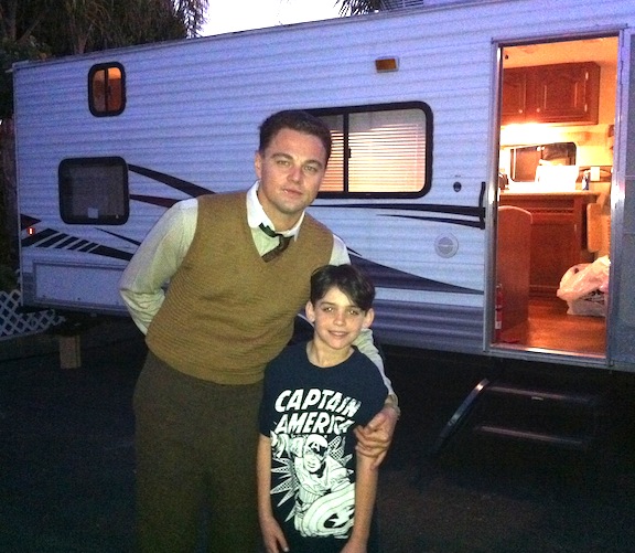 Dylan on the set of J. Edgar with Leonardo DiCaprio