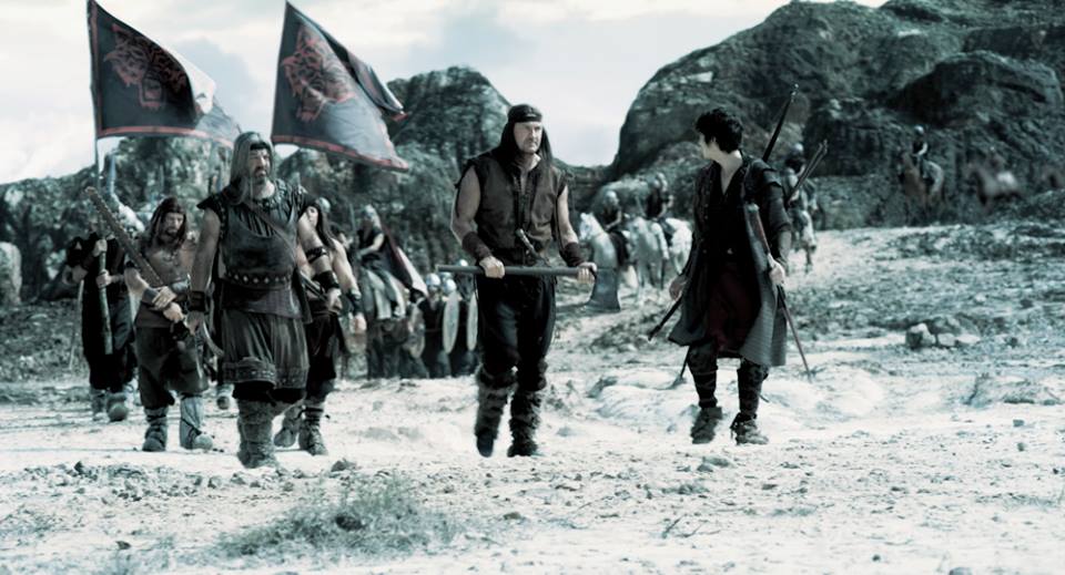 Me on the left as Bernard - Killer of Women and Children with Craig Fairbrass (Sven) and Jon Foo (Yang) marching to battle in VIKINGDOM