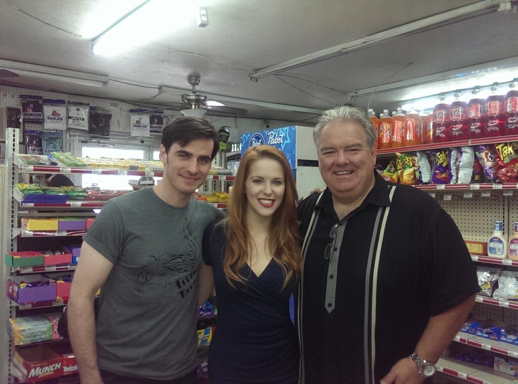On the set of The Dust Storm with Colin O'Donoghue and Jim O'Heir.