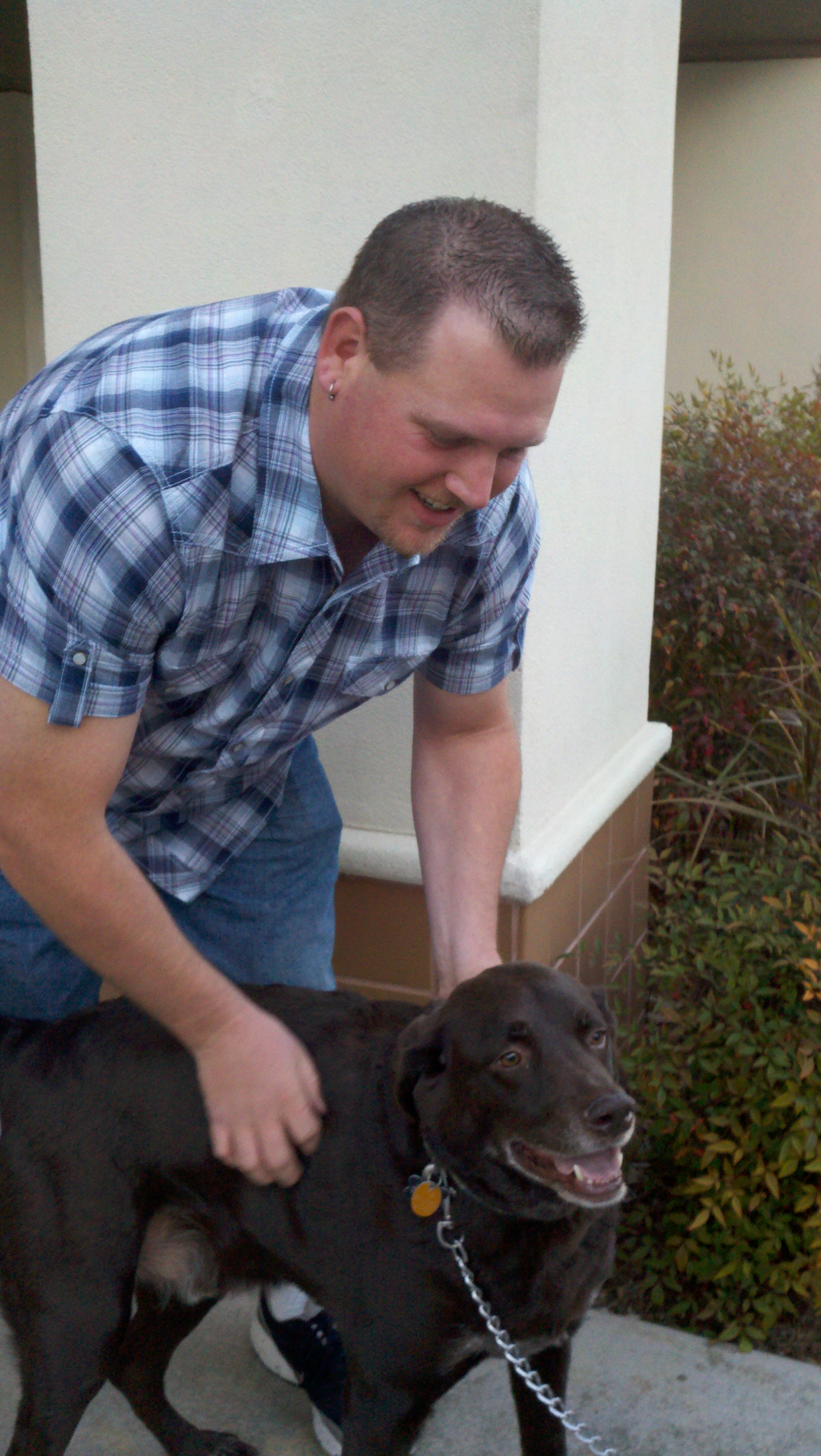 Jeremy and his dog JJ