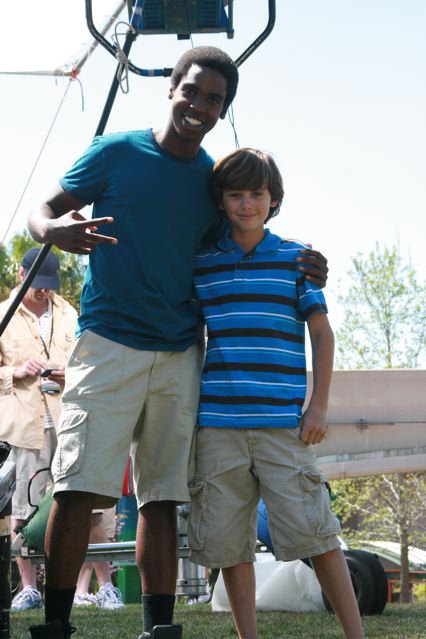 Mavrick on set with Dan Curtis Lee from Zeke and Luther