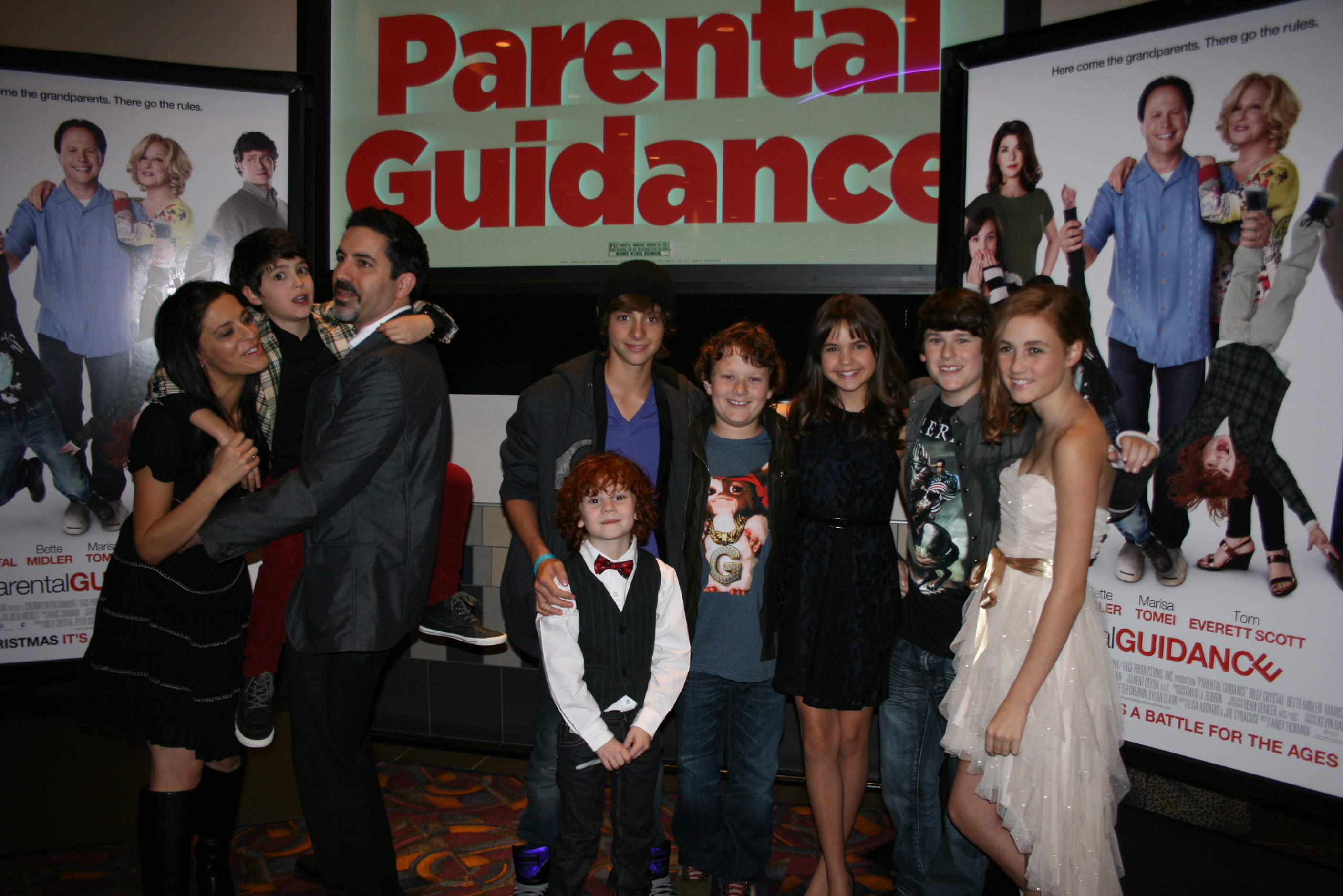 Bailee Madison, Mackenzie Lintz, Kyle Breitkopf, Cade and Blake Jones, Joshua Rush and Mavrick Moreno at the Parental Guidance Screening