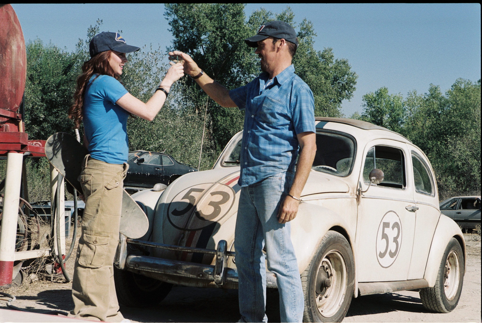 Still of Michael Keaton and Lindsay Lohan in Herbie Fully Loaded (2005)