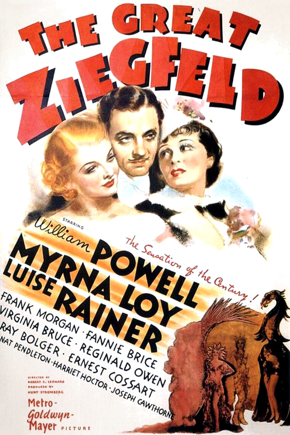 Myrna Loy, William Powell and Luise Rainer in The Great Ziegfeld (1936)