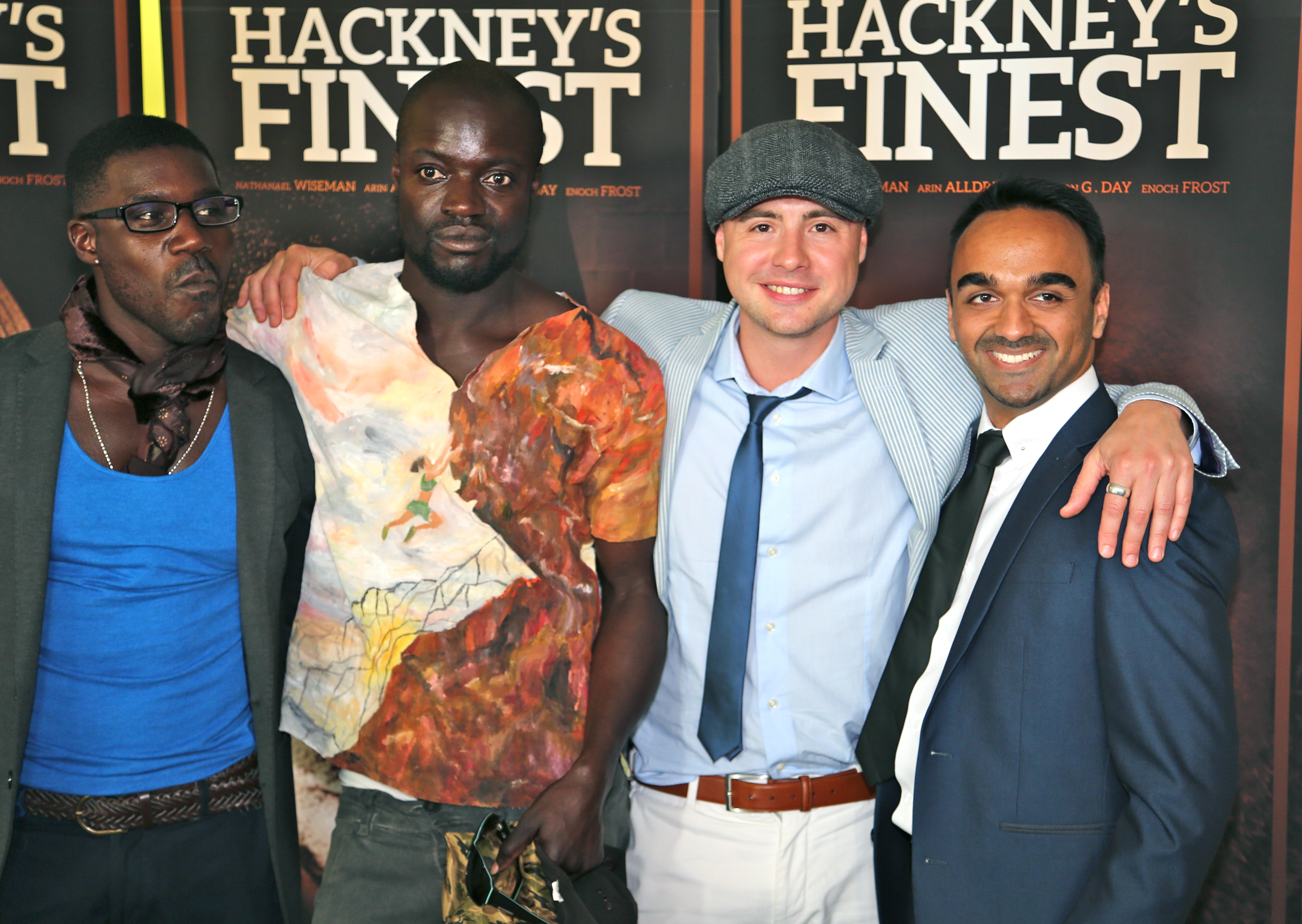 Marlon G Day, Enoch Frost, Nate Wiseman and Raj Sharma at the Hackney's Finest premier
