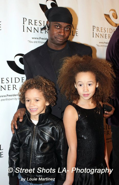 Talia and Armani at the Presidential Inner Circle Red Carpet with music producer Andrew Lane