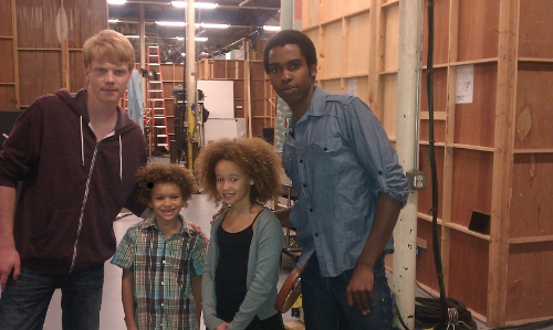 Talia with her brother Armani Jackson on the set of Disney's Zeke and Luther
