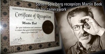 Martin has recently received praise from Steven Spielberg for his camera work for the Survivors of the Shoah project. Martin interviewed over 60 holocaust survivors in the Netherlands and Belgium.