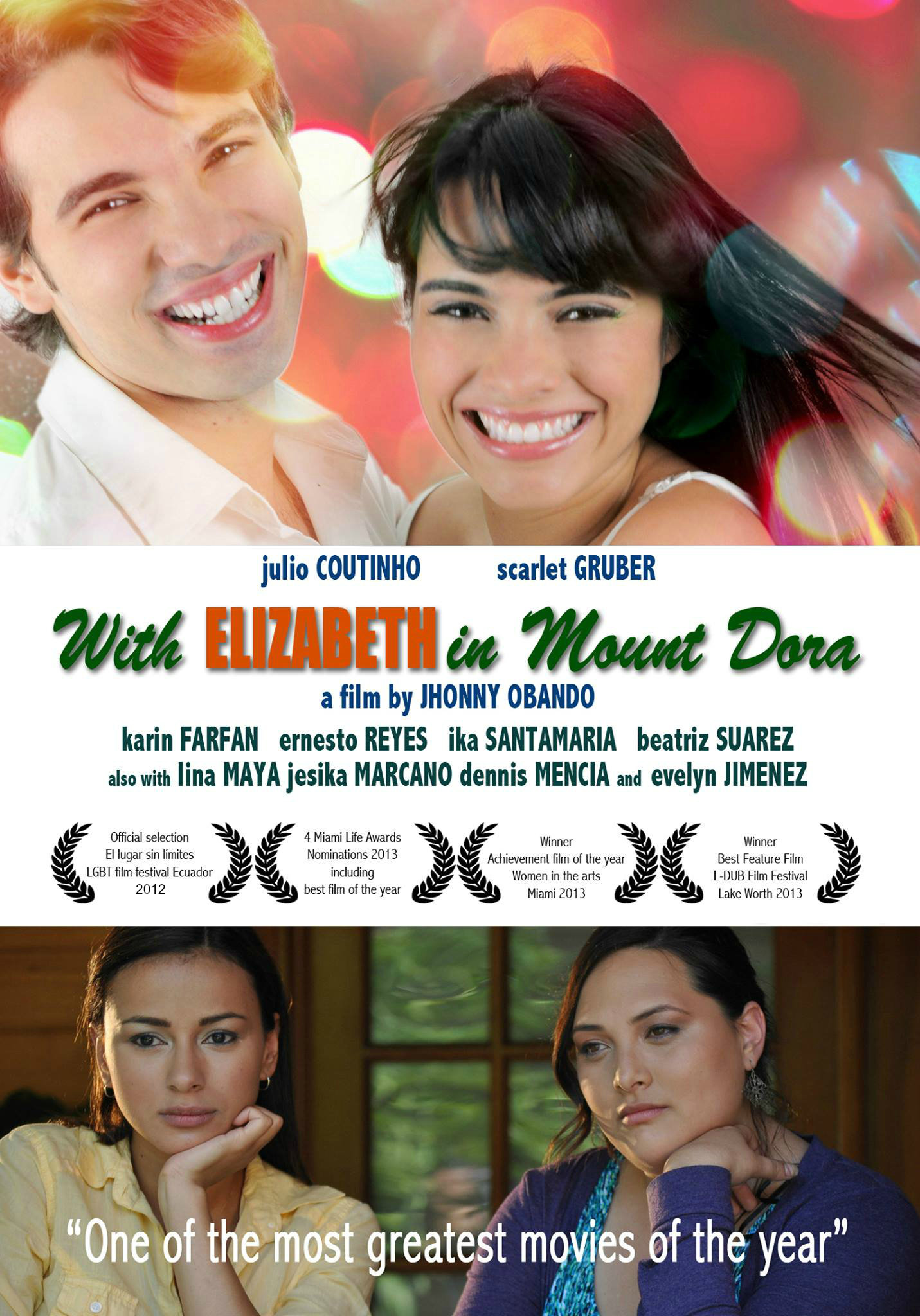 Paola Espinosa, Jhonny Obando, Karin Farfan, Julio Coutinho and Scarlet Gruber in Con Elizabeth en Mount Dora (2012)