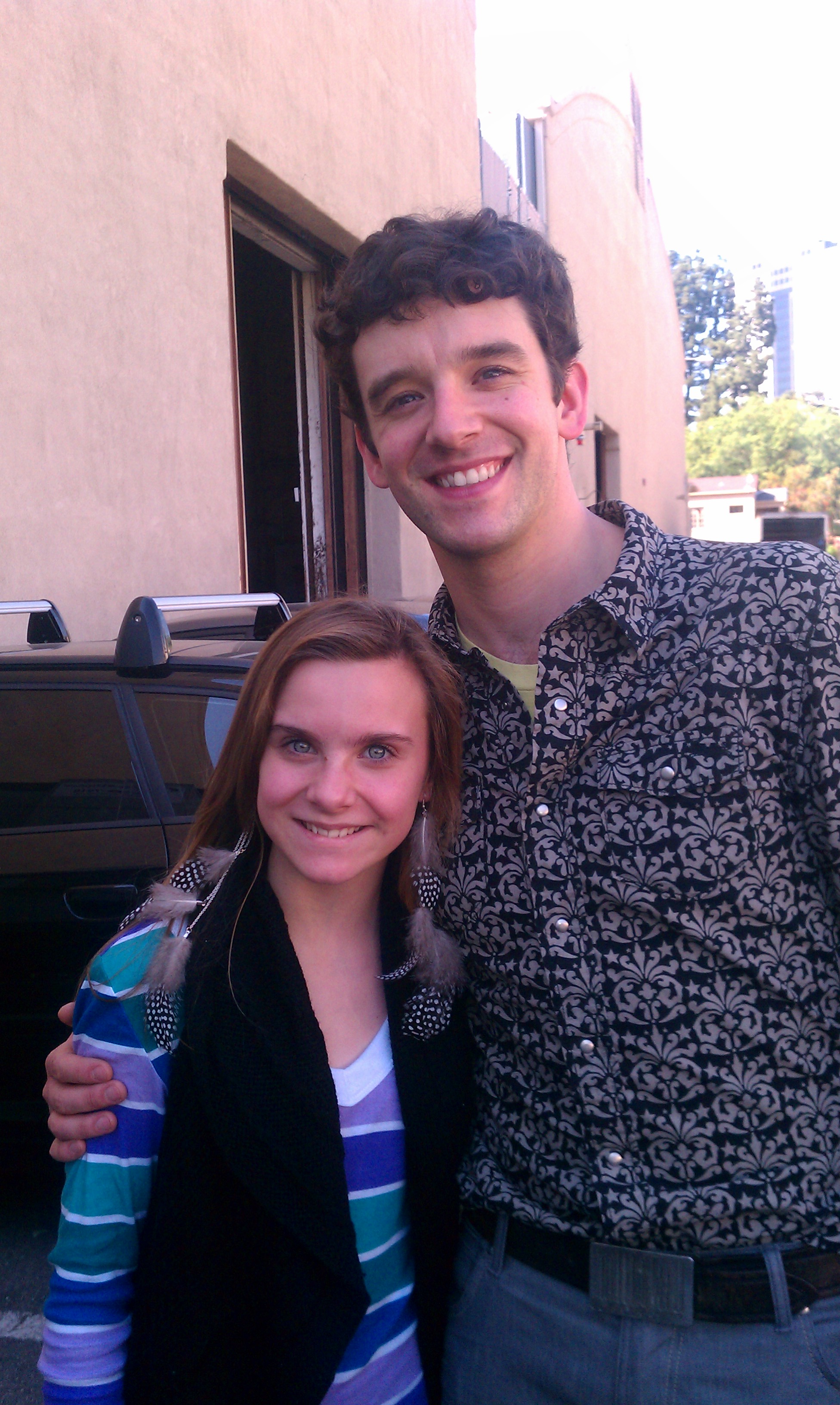Sierra Willis and Michael Urie working on set of PARTNERS