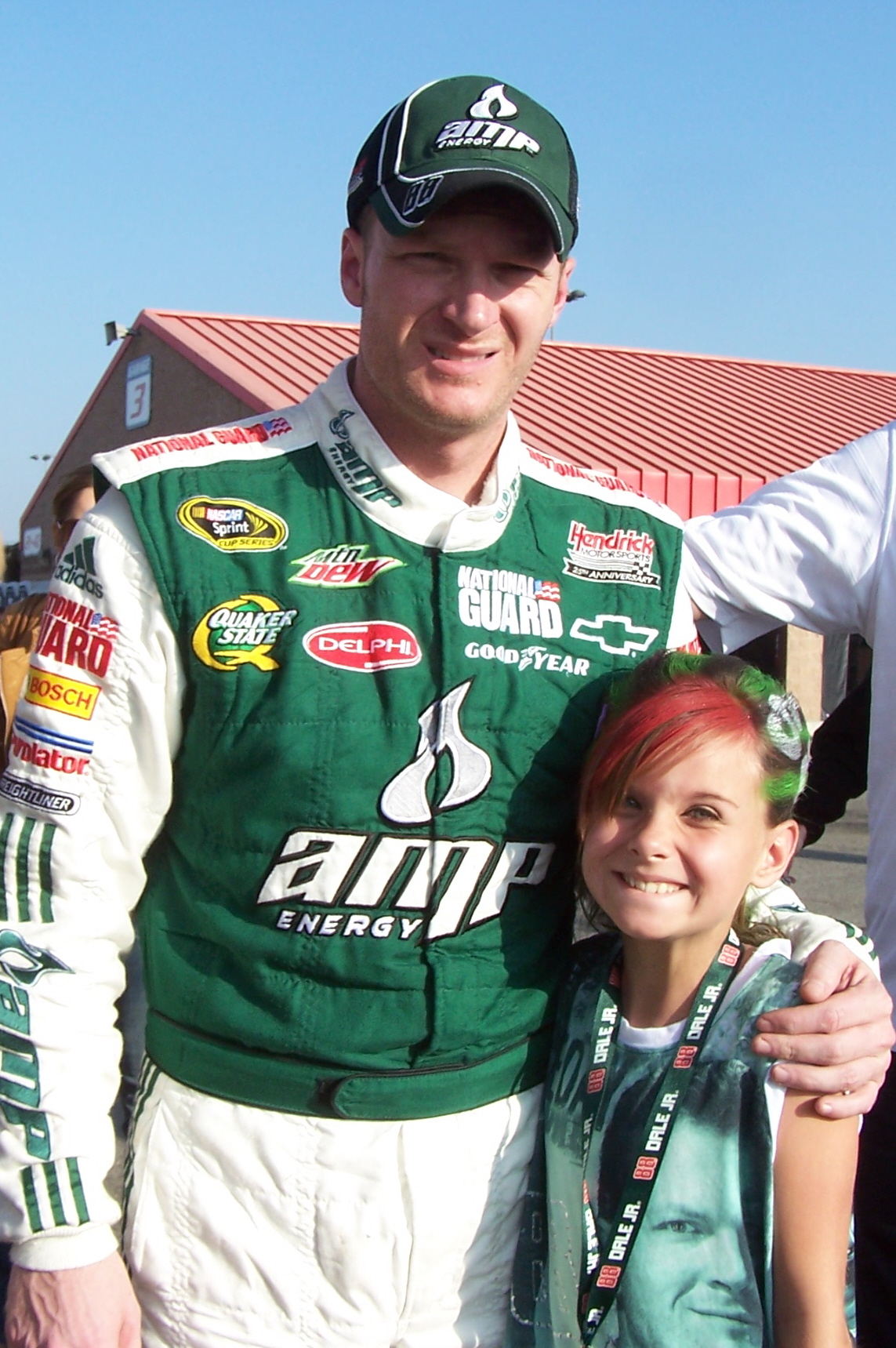Sierra Willis and Dale Earnhardt Junior at the California Speedway