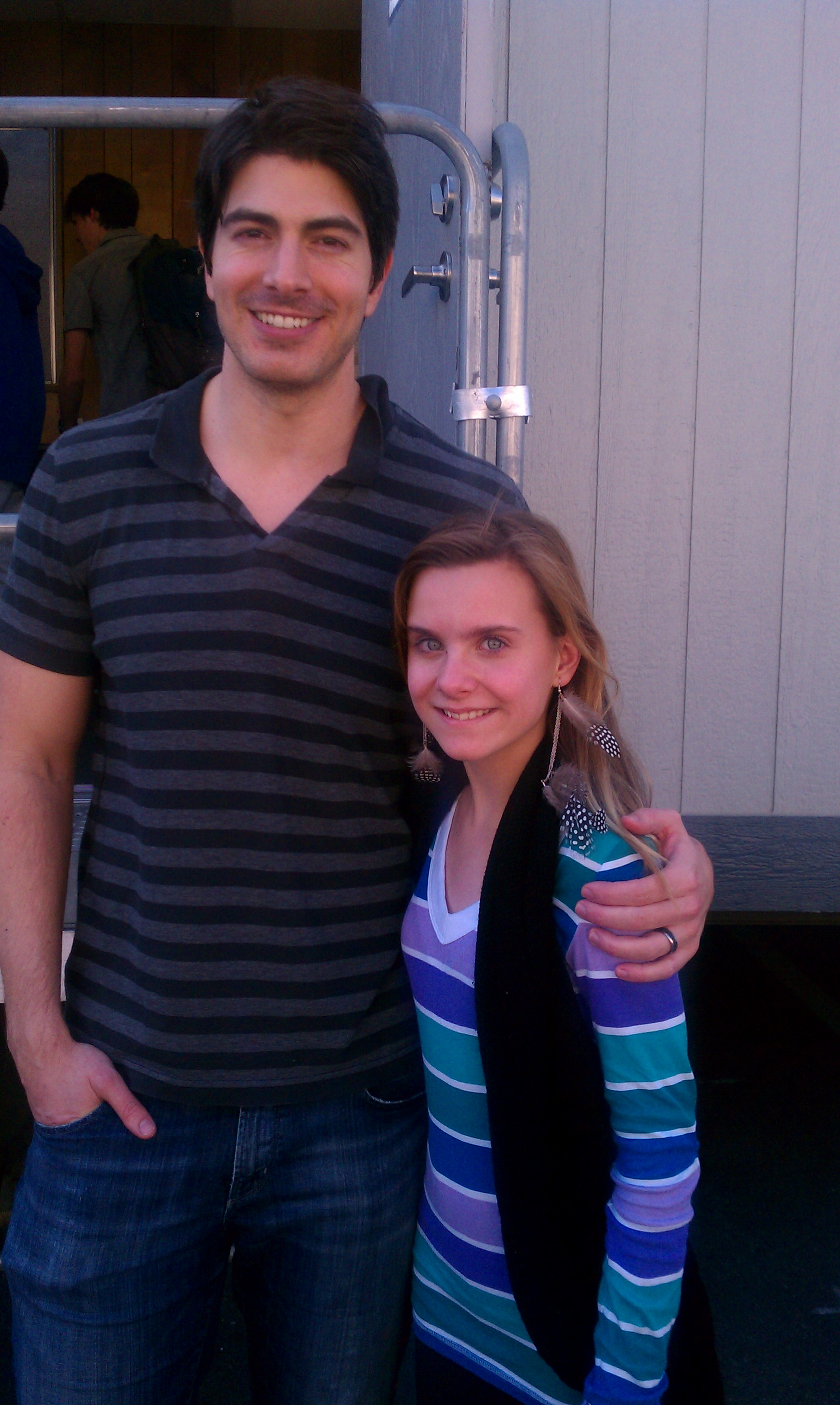 Sierra Willis and Brandon Routh working on set of PARTNERS