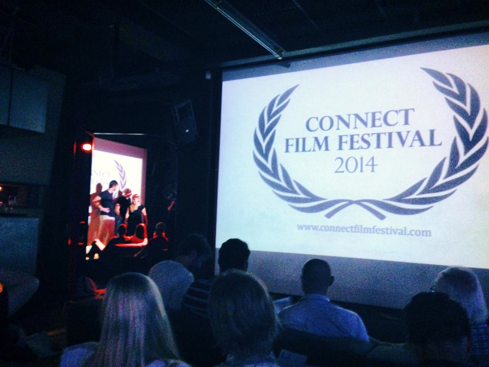 2014, introducing the second Connect Film Festival, with co-MC Jackson Tozer