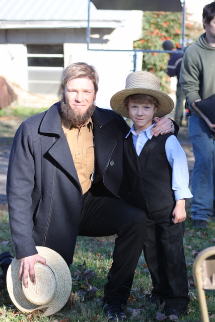 Wyatt with Burgess Jenkins who plays his father in The Shunning.