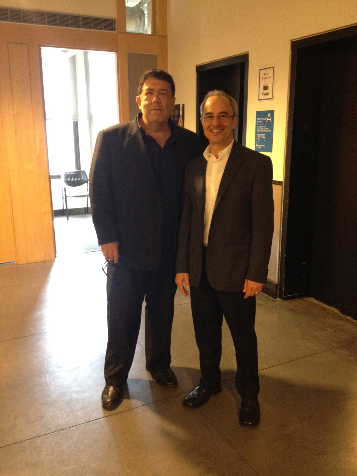 Producer Victorino Noval with John Tintori, Chair of the Graduate Film department at NYU.