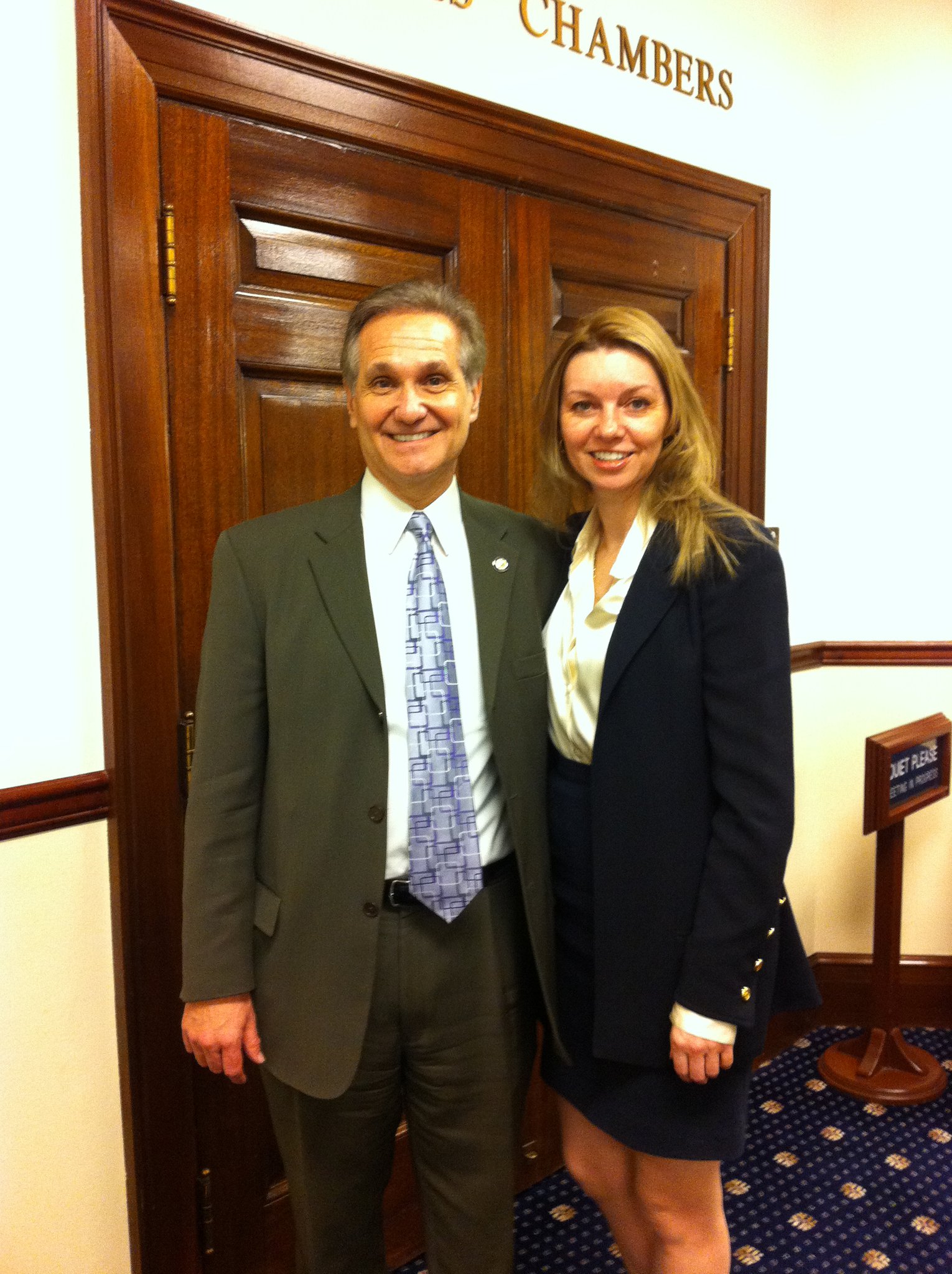 In the field with Senator Kevin Meyer (R-Alaska) at the Chambers of the Speaker of the House.