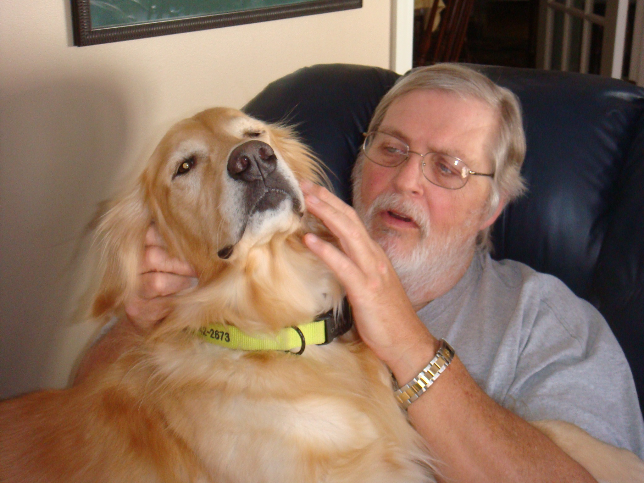 Frank at home with pal Bailey