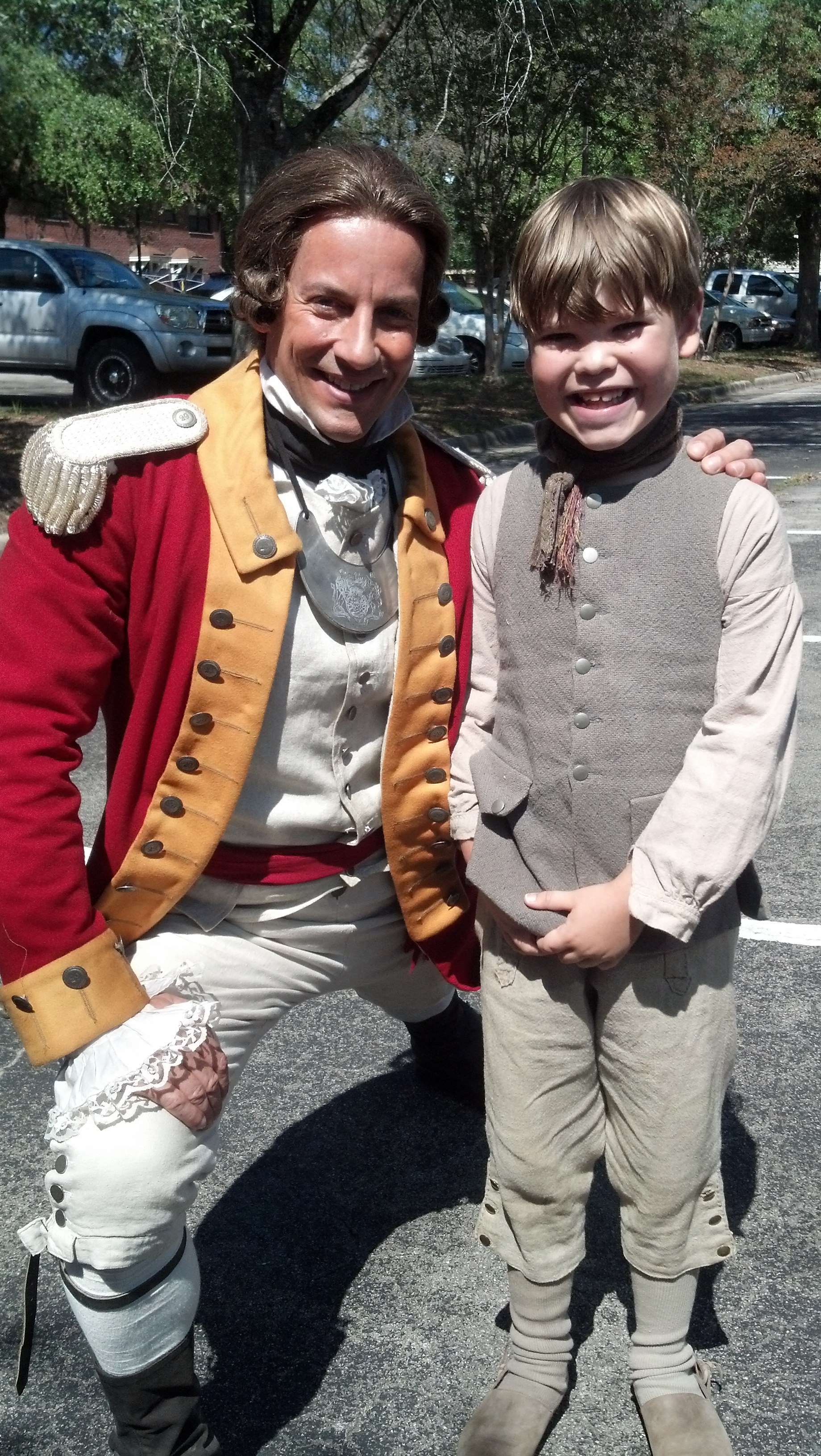 Parker Chapin and Craig Parker on set of Sleepy Hollow