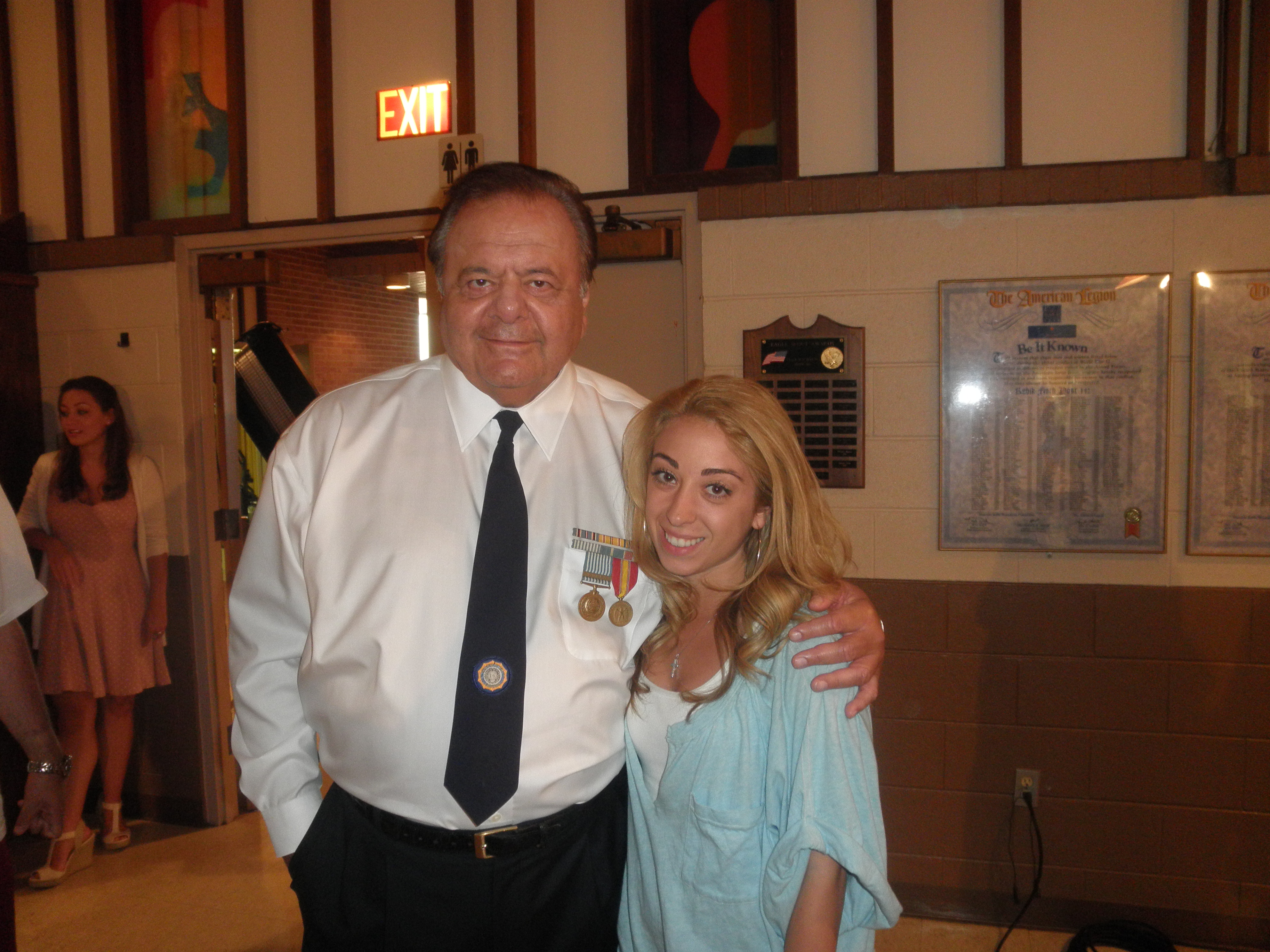 Actor Paul Sorvino with Actress Samantha Tuffarelli on set of 