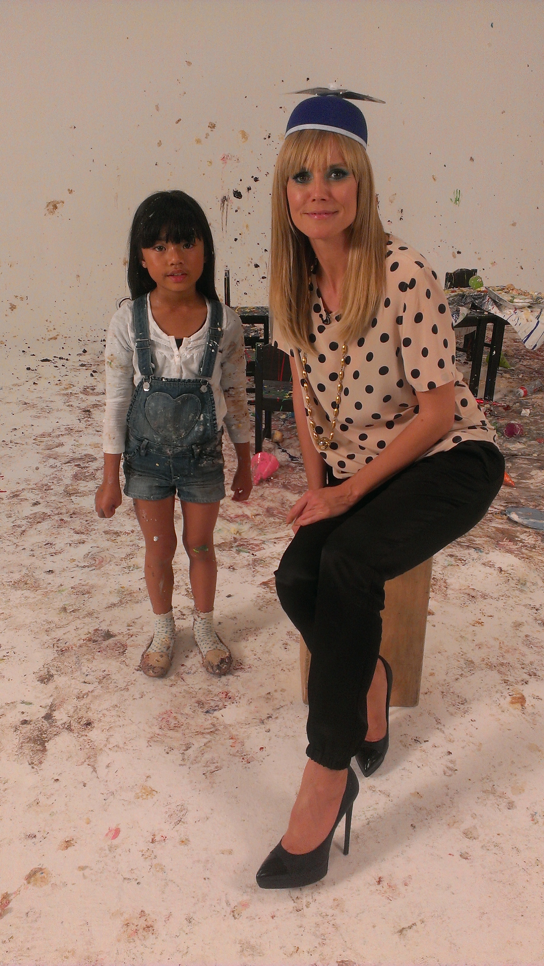 Leilani and Heidi at filming of Germany's Next Top Model!