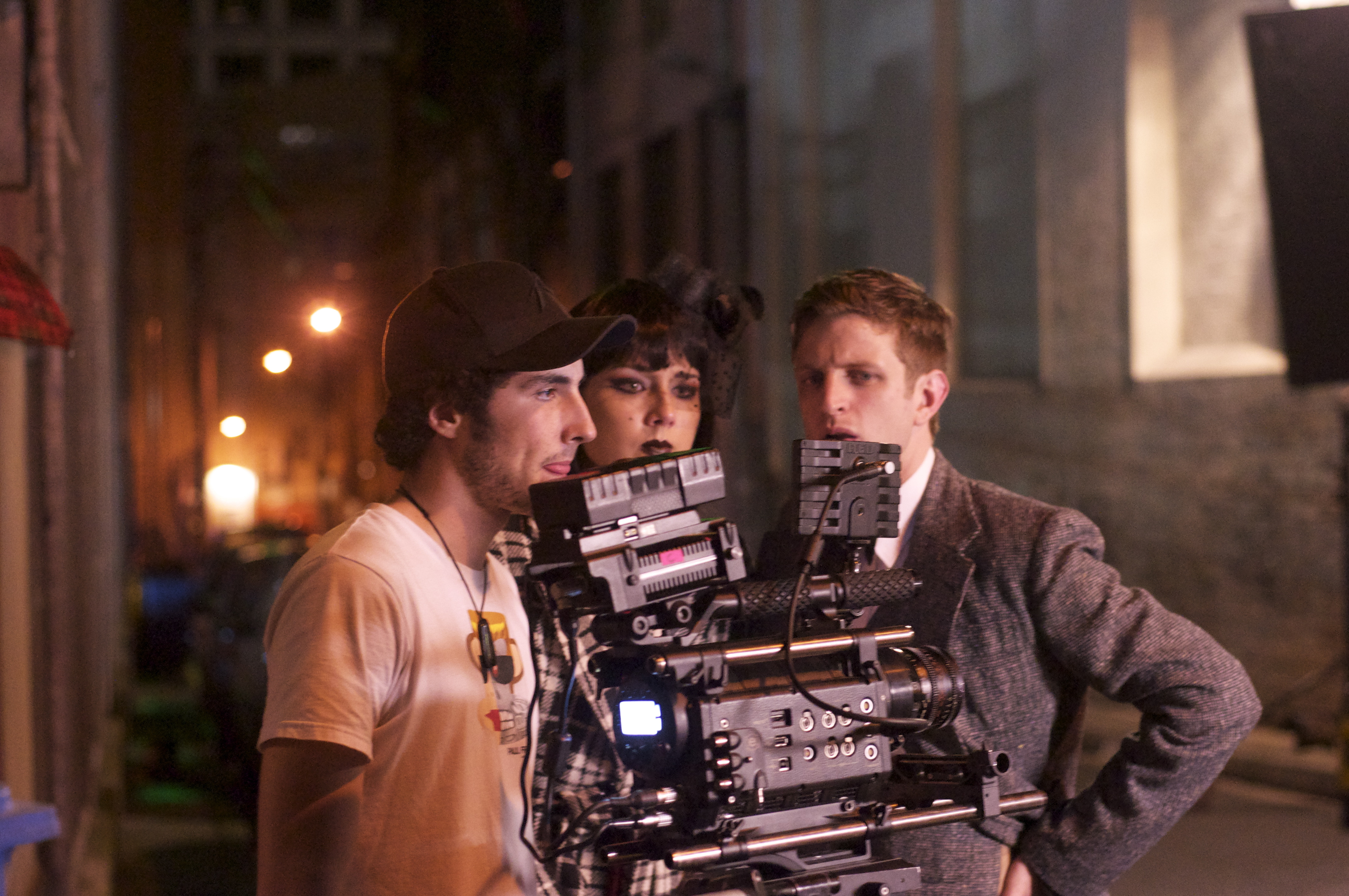 Kieran Fowler (DOP), Heather Dawn Maltman (Director) and Aaron Glenane (Director) on set of La Clé du Tourment.