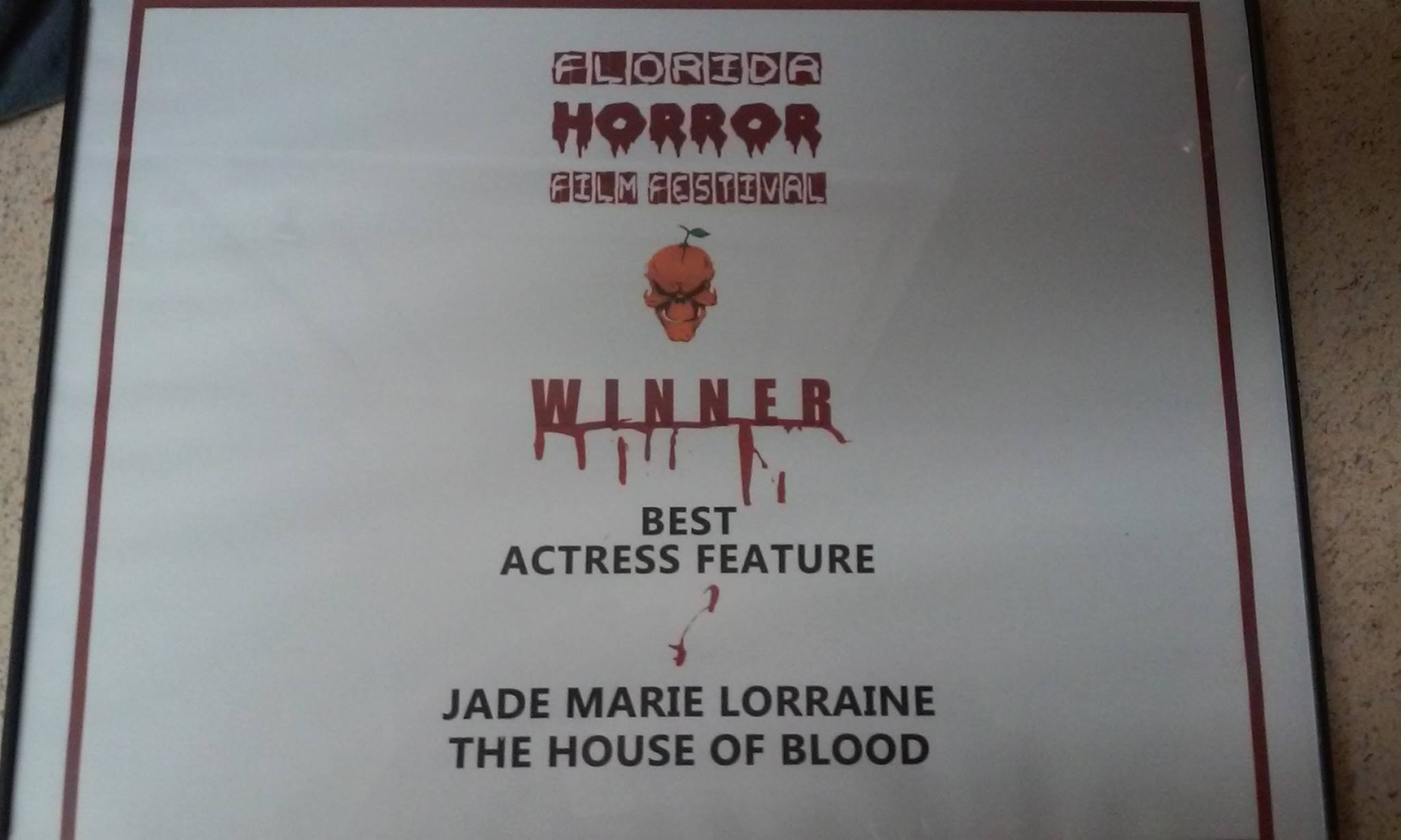 Florida Horror Film Festival Best Actress Feature Film 