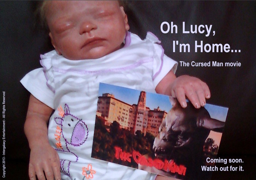 Baby Becca meets the Duppy monster in THE CURSED MAN movie. Watch out for it.