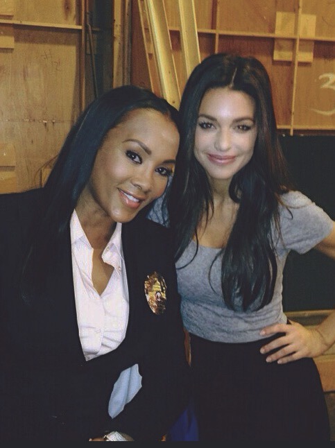 Jayde Rossi and Vivica A. Fox on the set of 4GOT10.