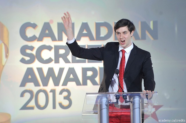 Adam presenting at the Canadian Screen Awards