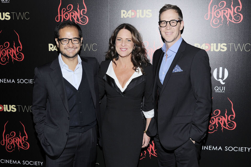 Riza Aziz, Cathy Schulman and Joey McFarland at the Horns Premiere in New York City.